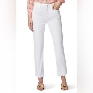 Paige Cindy Frayed High Waist Ankle Jeans Womens 29 Straight Leg White Solid